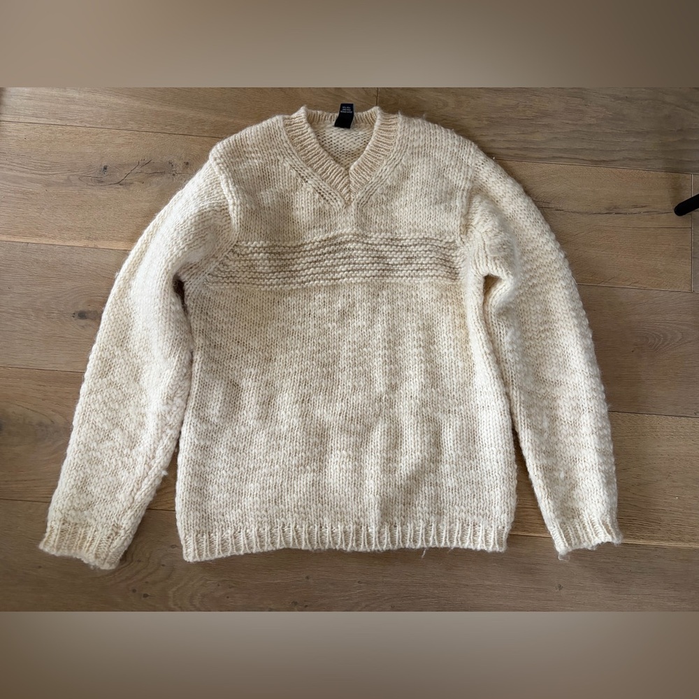 Vintage Gap 100% wool soft cozy oversized knit cream sweater - small petite